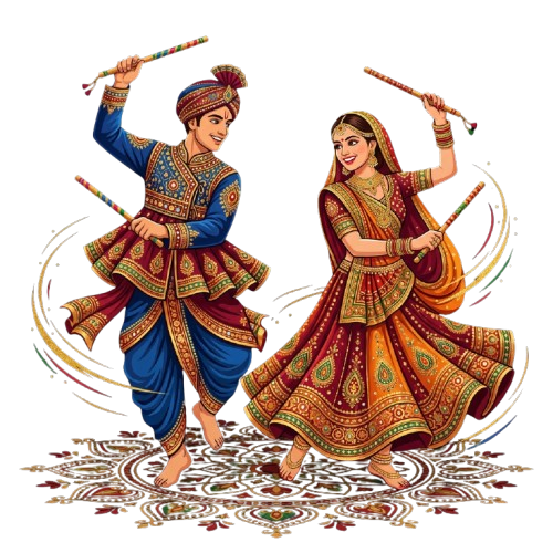 Couple playing Garba