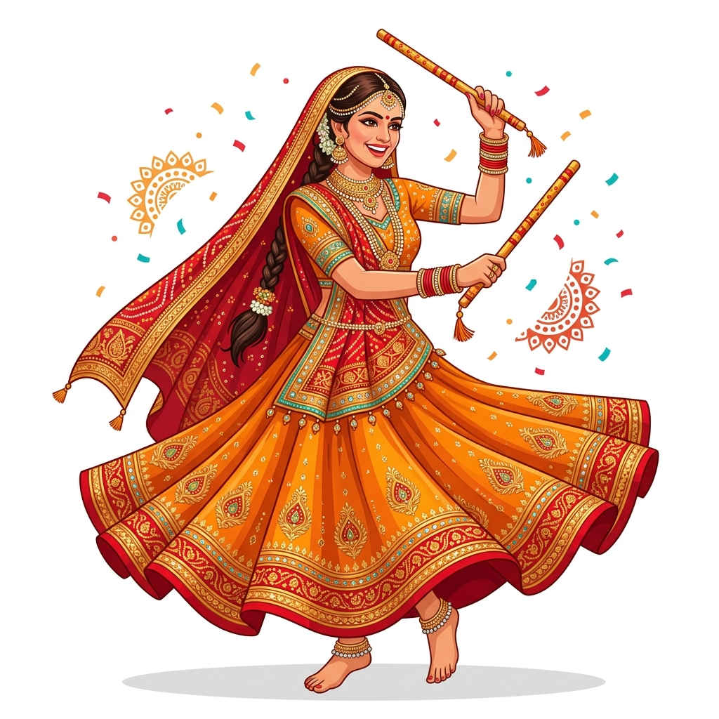 Female playing Garba